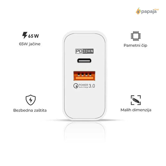 65W brzi USB-C/Type-C punjač - USB-C/Type-C adapter
