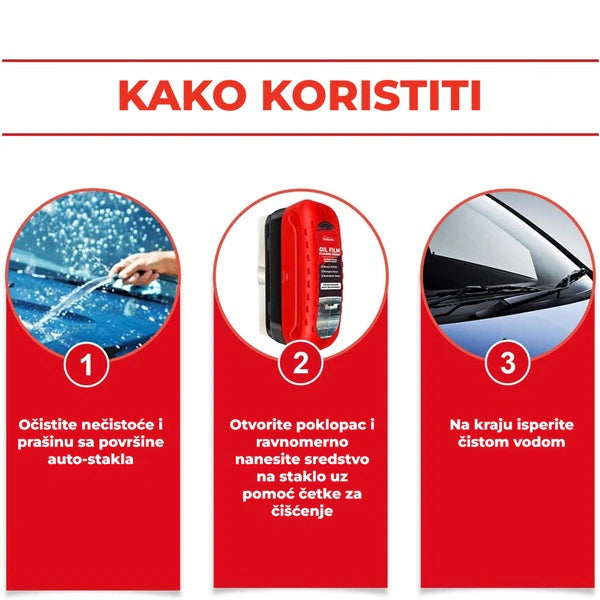 Četka za uklanjanje masnih naslaga sa vetrobrana – sa hidrofobnim efektom