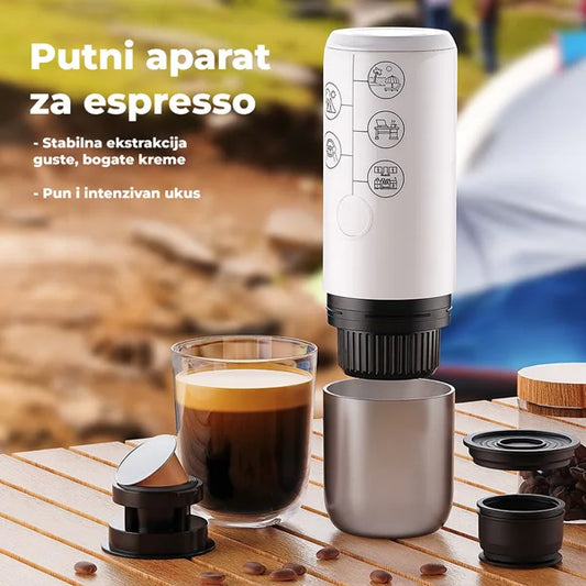 Prenosivi aparat za pravljenje kafe 2u1