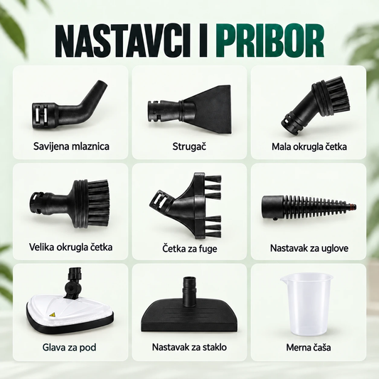 Nastavci i pribor paročistača — 9 nastavaka u setu