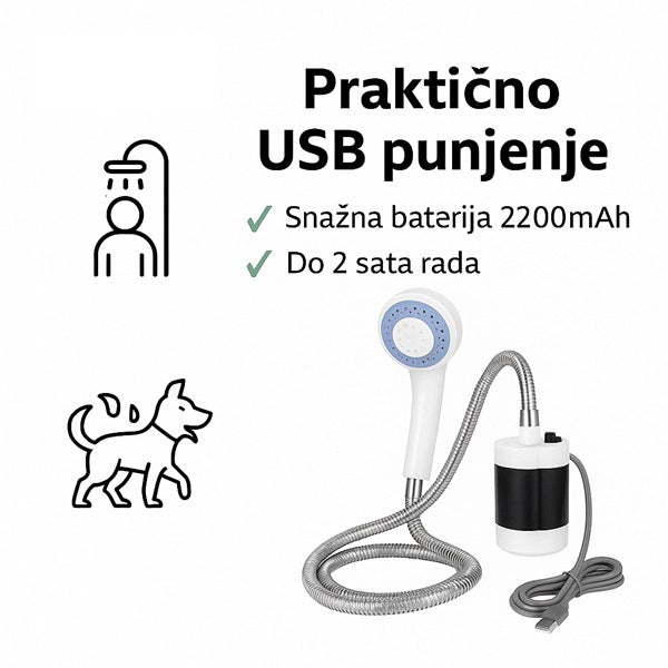 Tuš za kupanje na otvorenom - USB punjivi tuš