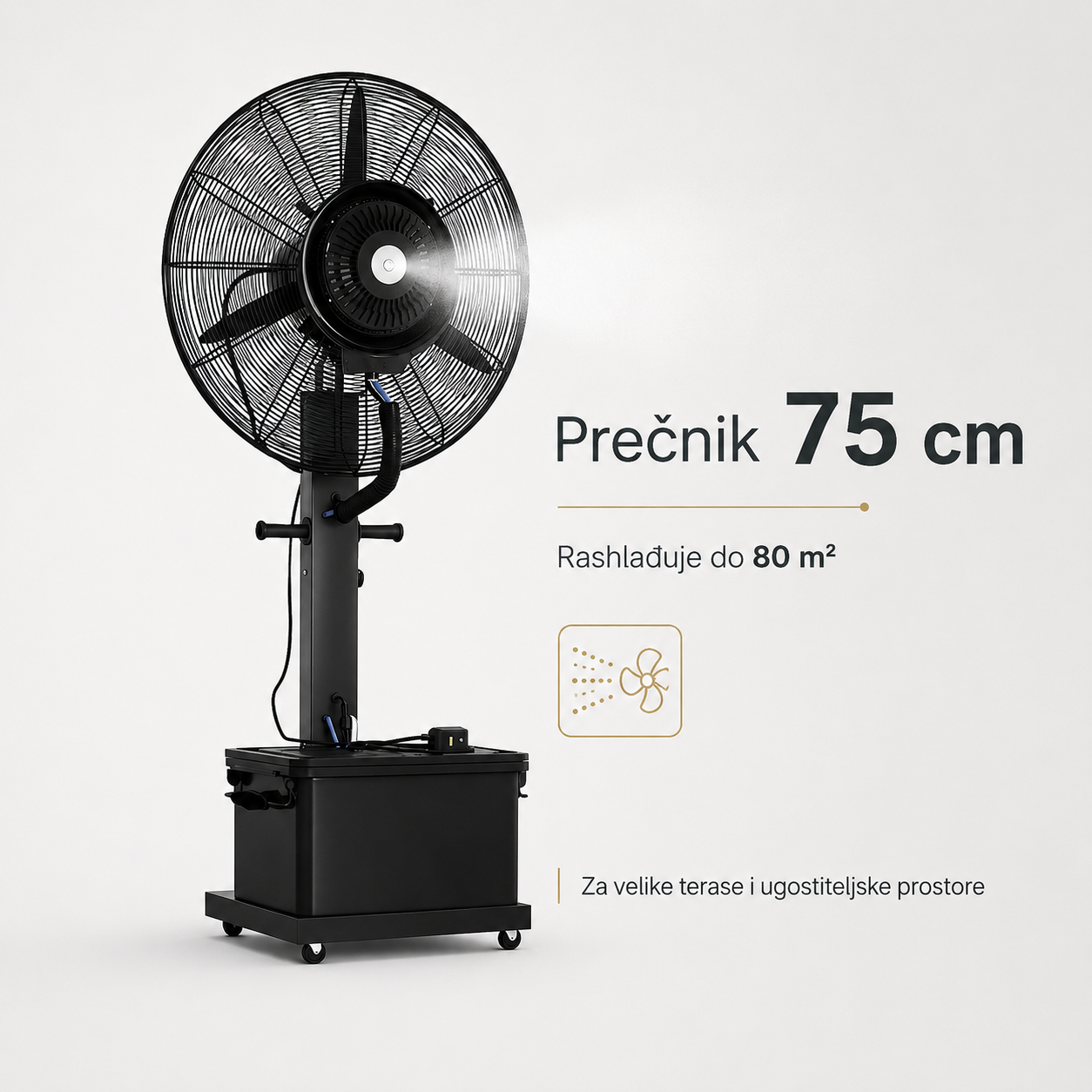 Ventilator sa vodenom maglom — Prečnik 75 cm
