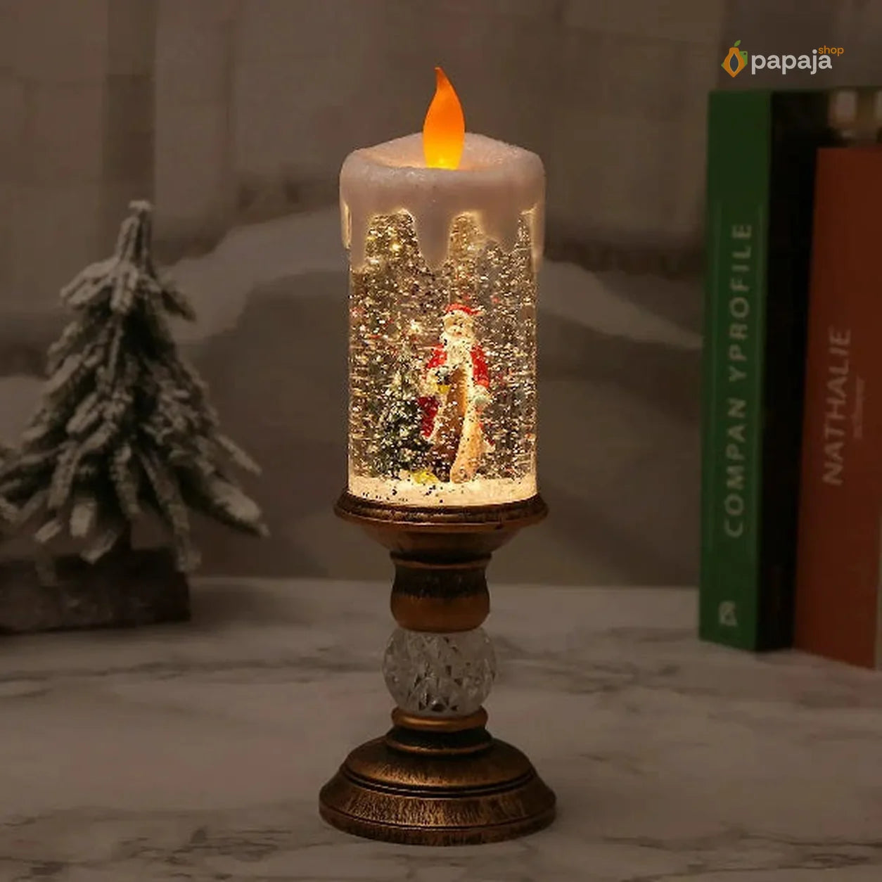Novogodišnja lampa sveća sa Deda Mrazom - Praznična lampa