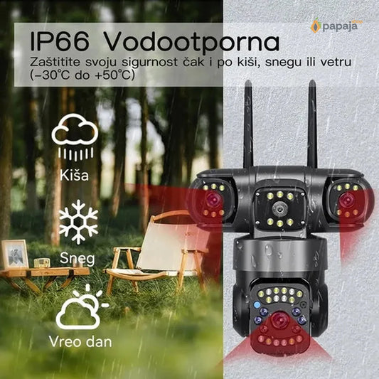 Solarna Wifi kamera sa tri sočiva | Papaja Shop