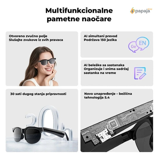 Pametne naočare sa Bluetooth zvučnicima - unisex