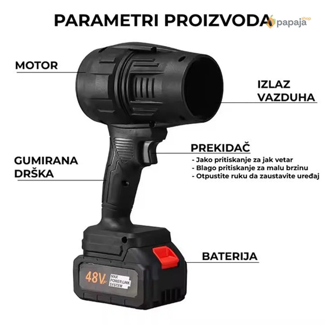Aku Turbo Fen 2000W + DVE Baterije