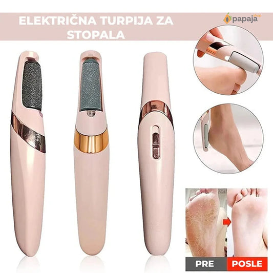 Električna turpija za pete sa dva nastavka