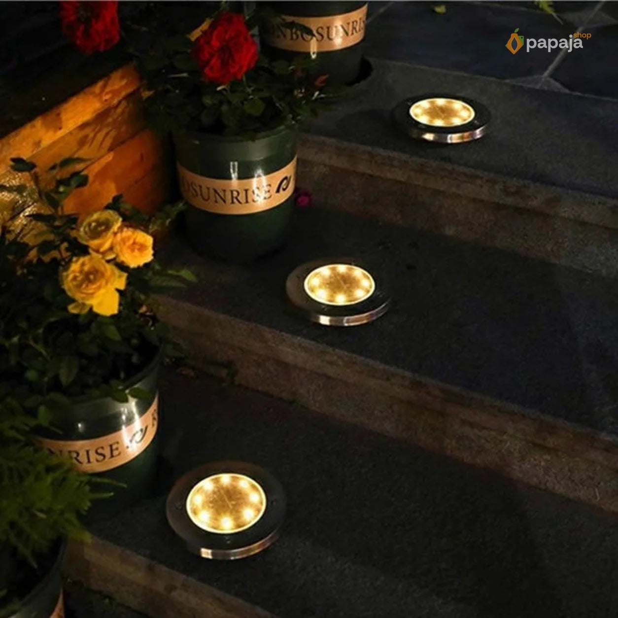 Podna LED solarna lampa za dvorište – Set 4 komada