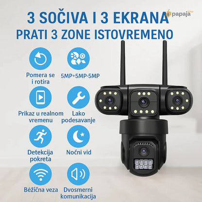Ultra HD PTZ Kamera sa Tri Sočiva | Papaja Shop