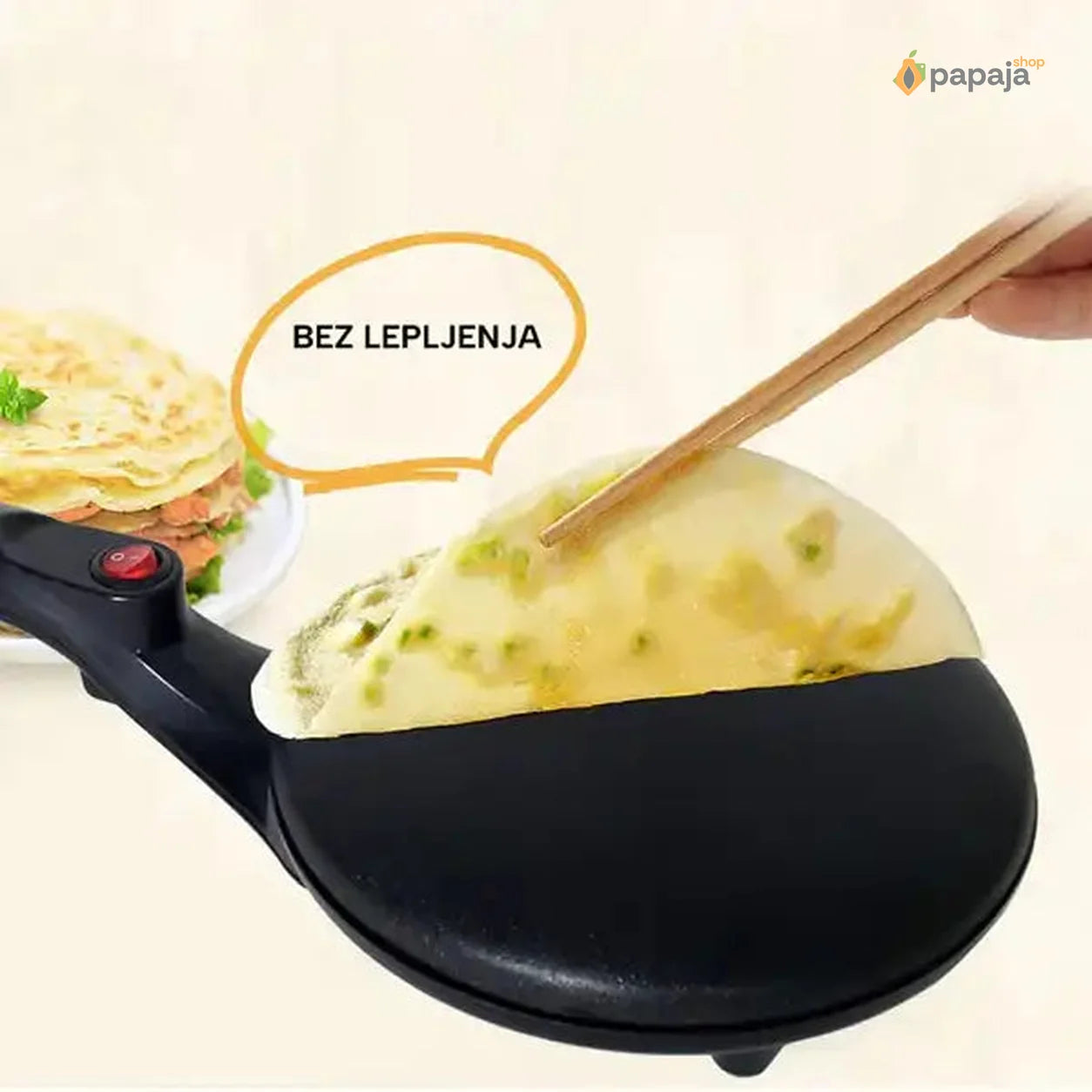 Električni tiganj za palačinke - Tiganj za palačinke bez ulja + činija