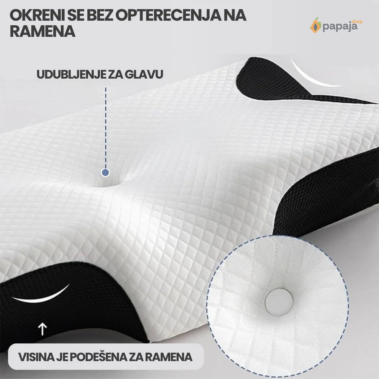 Ortopedski Jastuk Za Vrat Od Memorijske Pene | Papaja Shop