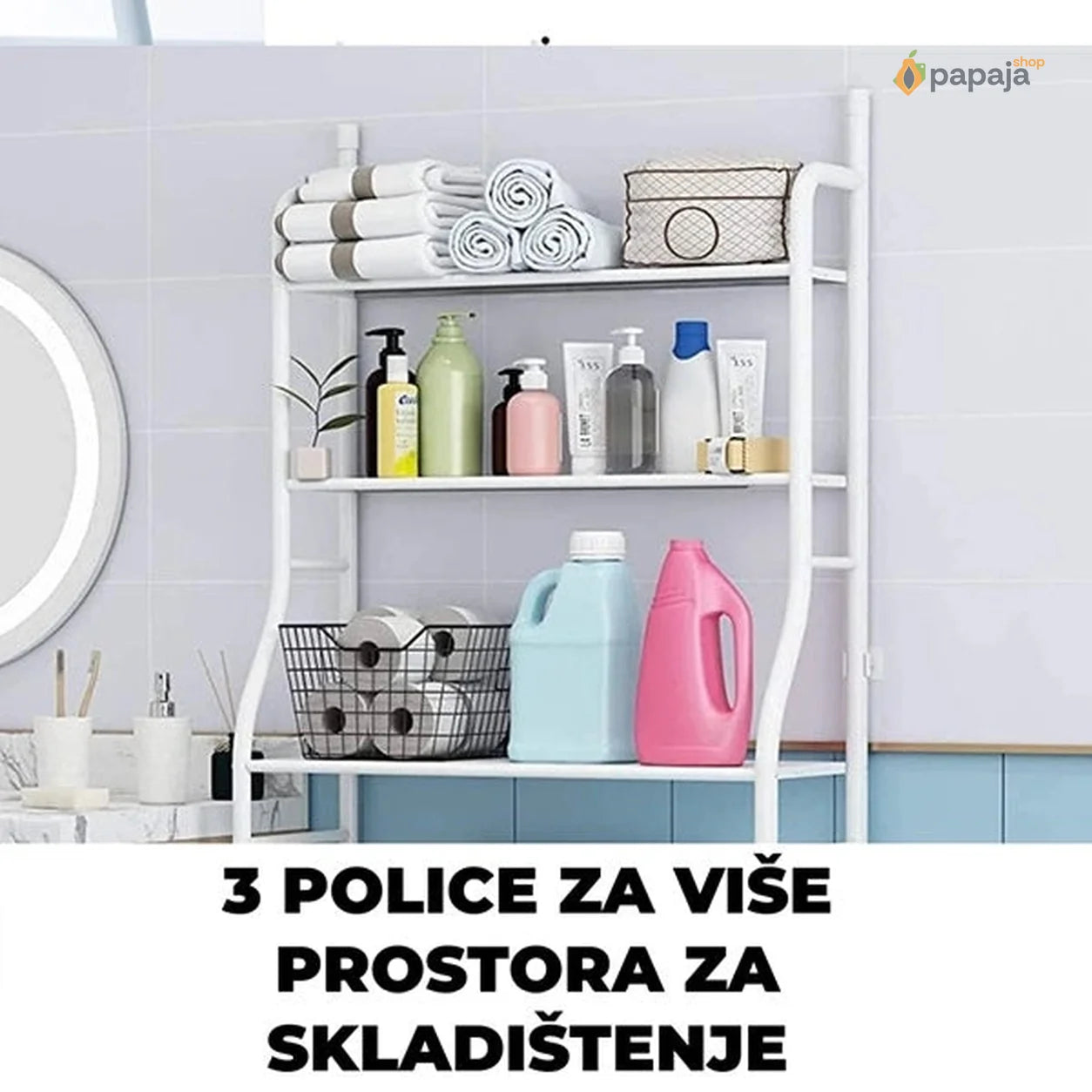 Polica za kupatilo za iznad veš mašine