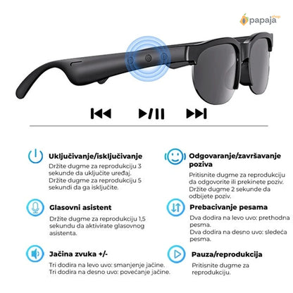Pametne naočare sa Bluetooth zvučnicima - unisex