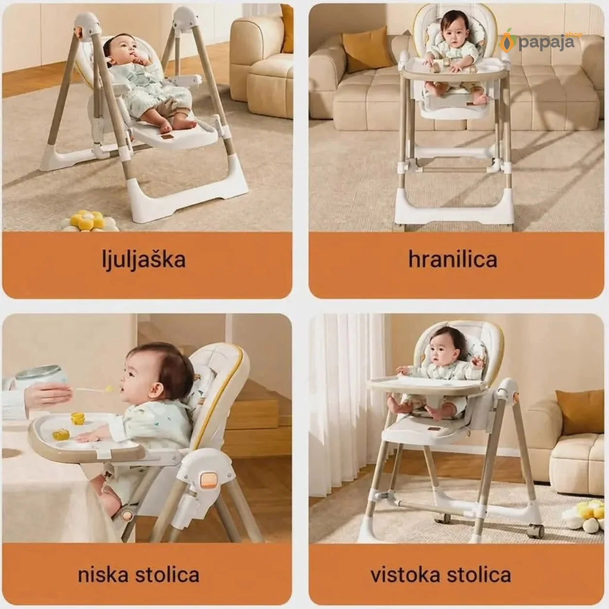 Hranilica ljuljaška 2 u 1 – Udobnost i Funkcionalnost za Bebu | Papaja Shop