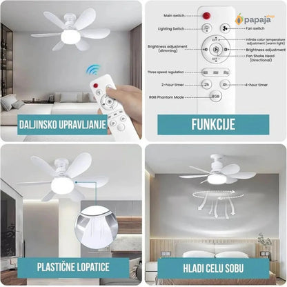 Univerzalni Plafonski Ventilator sa Svetlom