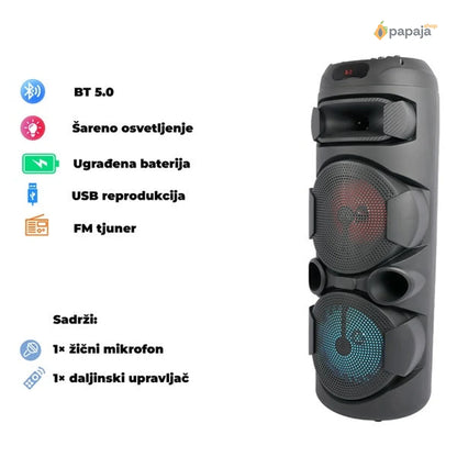 Bluetooth karaoke zvučnik sa RGB osvetljenjem
