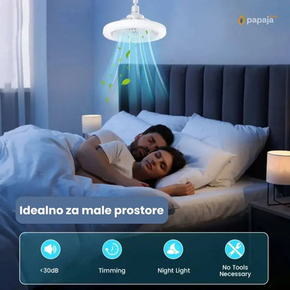 Ventilator sijalice E27 50W + 30W – Komplet 2 komada sa daljinskim