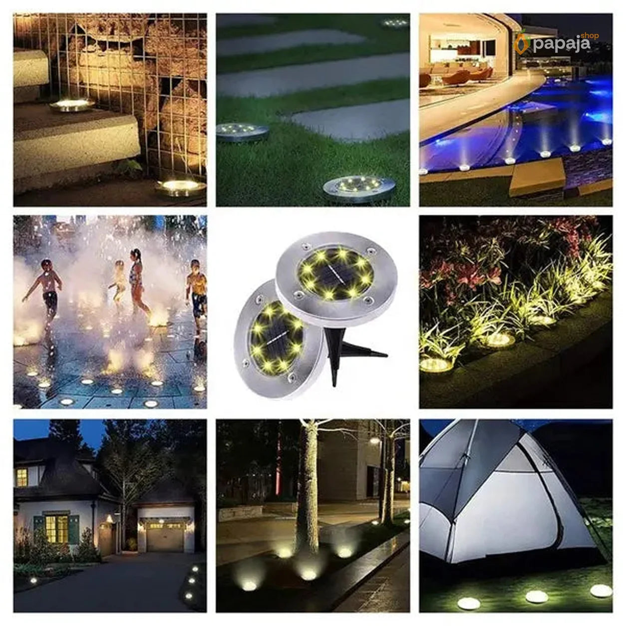 Podna LED solarna lampa za dvorište – Set 4 komada