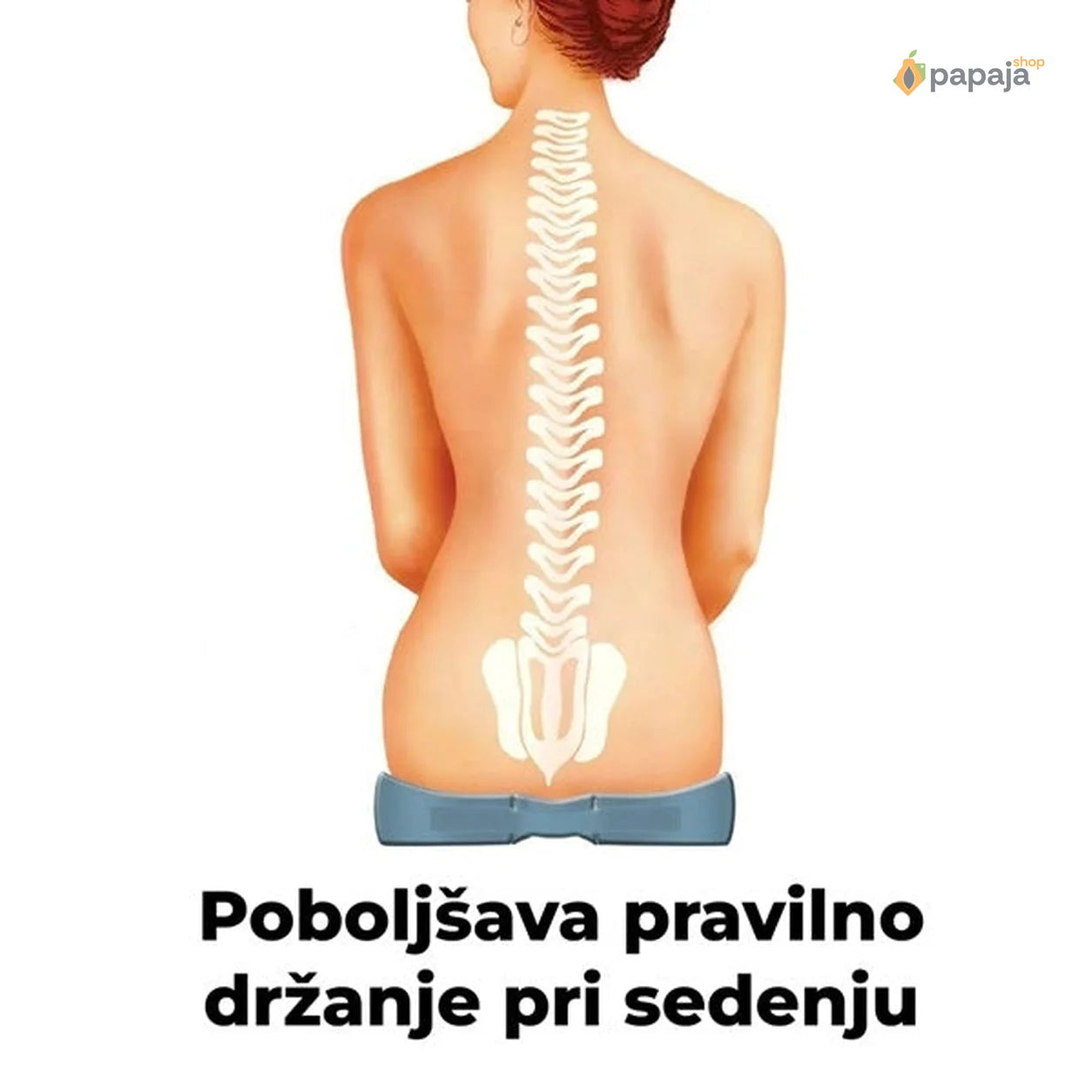Ortopedski jastuk za sedenje od bambusa i memorijske pene