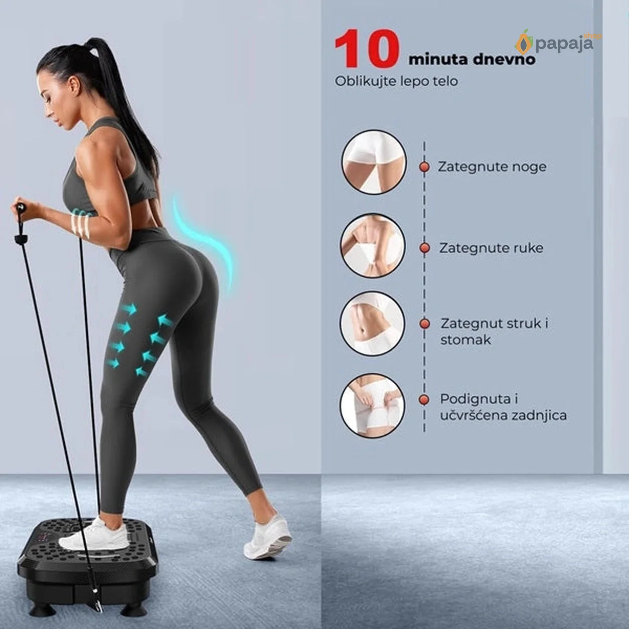 Vibraciona ploča za fitnes i masažu sa daljinskim upravljačem