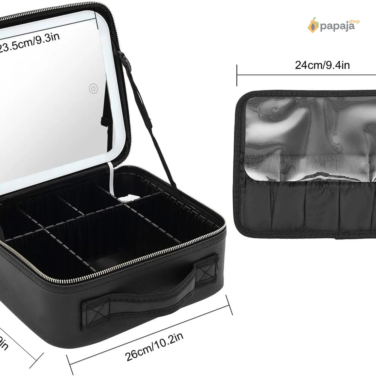 Kofer za šminku sa LED ogledalom i 3 para magnetnih trepavica
