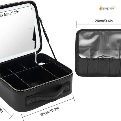 Kofer za šminku sa LED ogledalom i 3 para magnetnih trepavica