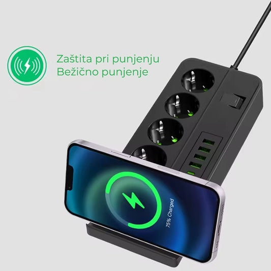 Multifunkcionalni Produzni Kabl Sa USB portovima i WiFi punjačem