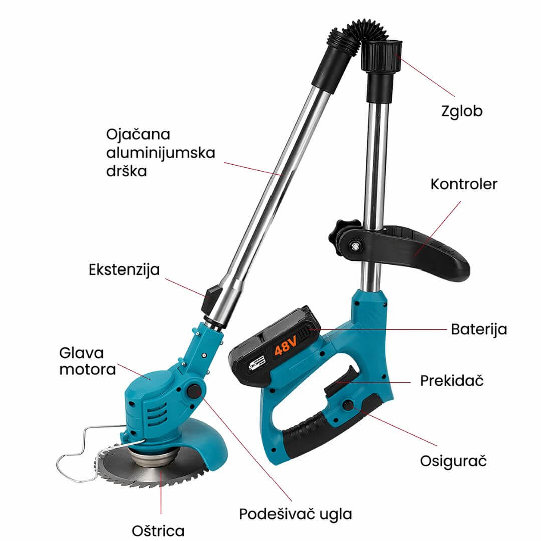 Trimer sa točkovima i sa izmenljivim nastavcima