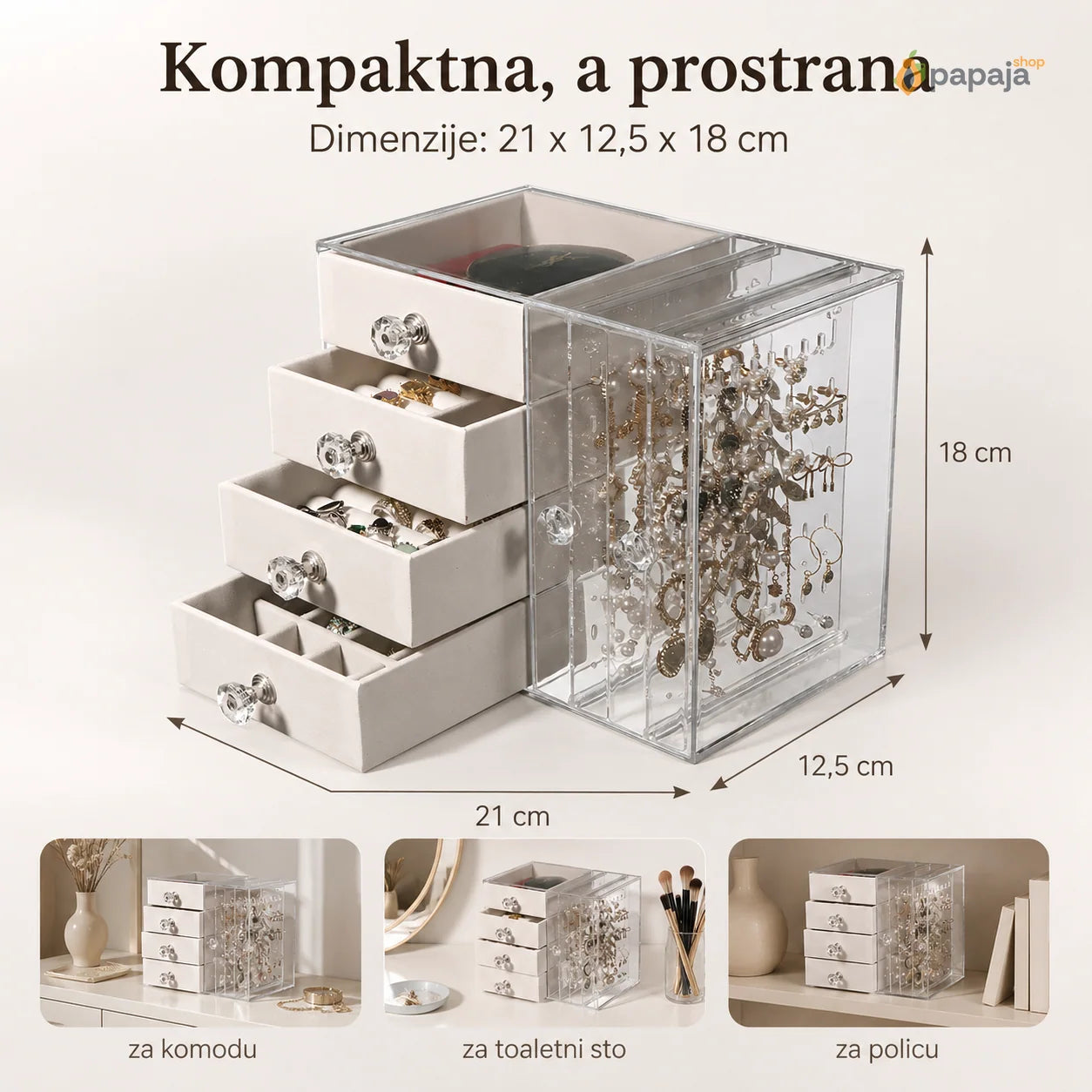 Akrilna Kutija za Nakit - Savršena Organizacija | Papaja Shop
