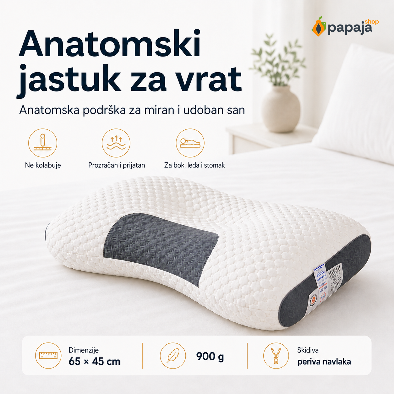Anatomski Jastuk za Vrat — slika 1