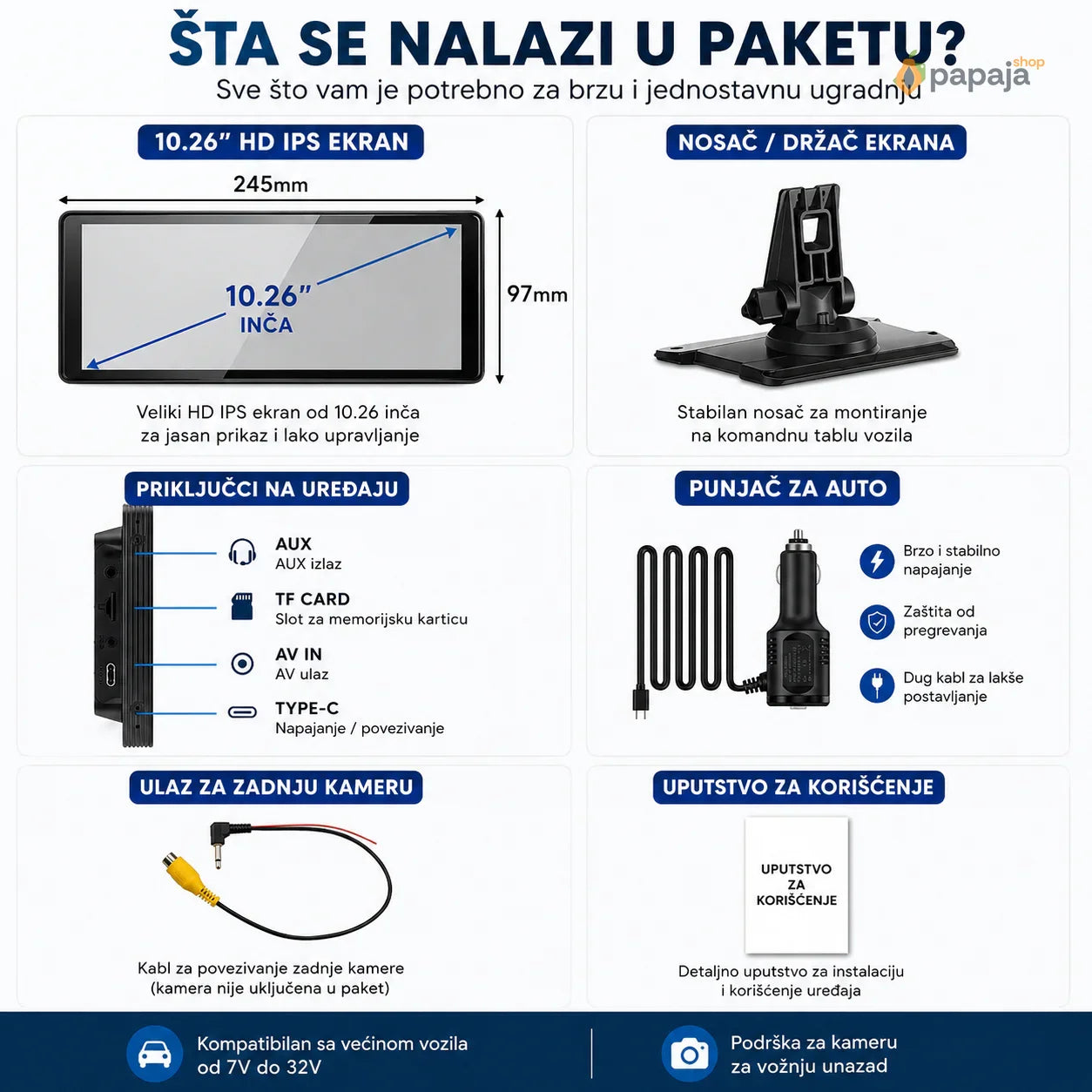 Bežični Android Auto 10.26" | Papaja Shop