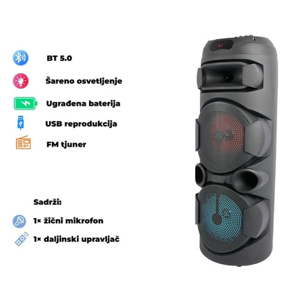 Bluetooth karaoke zvučnik sa RGB osvetljenjem