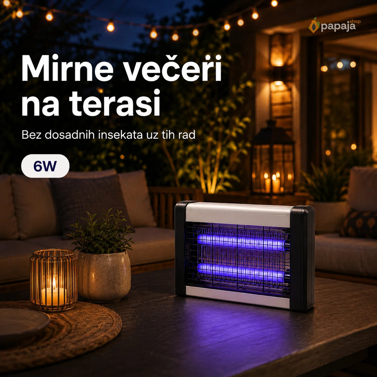 Mirne večeri na terasi - LED lampa protiv komaraca 6W