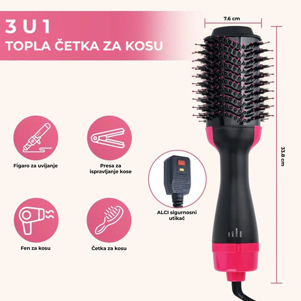 Četka za sušenje i oblikovanje kose 3 u 1 - Četka za feniranje kose