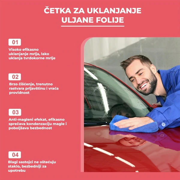 Četka za uklanjanje masnih naslaga sa vetrobrana – sa hidrofobnim efektom