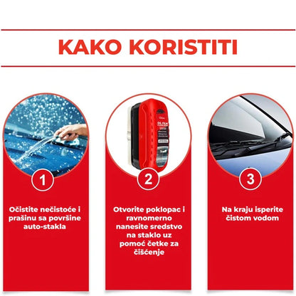 Četka za uklanjanje masnih naslaga sa vetrobrana – sa hidrofobnim efektom