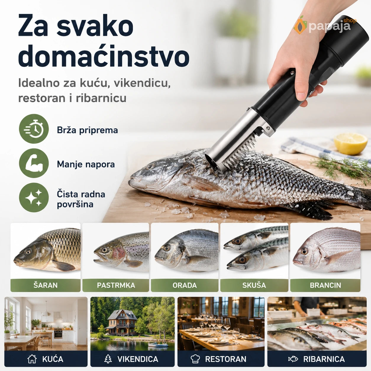 Za svako domaćinstvo – šaran, pastrmka, orada, skuša, brancin