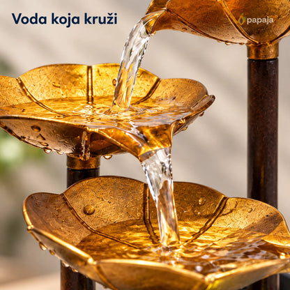 Detalj vodenog toka između listova.