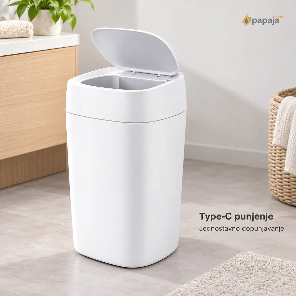 Pametna kanta HH-001, bela — Type-C punjenje | Papaja Shop