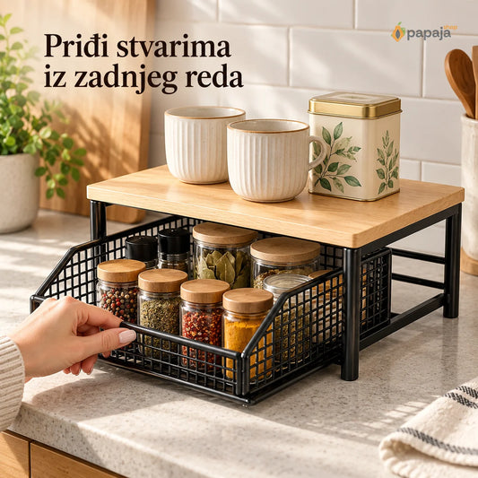 Primer izvlačenja korpe sa začinima.