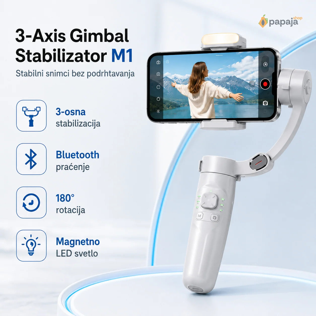 M1 3-Osni Gimbal Stabilizator za Telefon | Papaja Shop