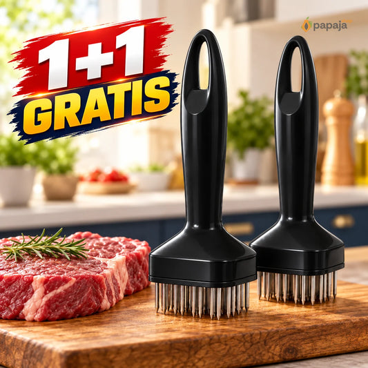 Dva crna omekšivača mesa sa dugom ovalnom ručkom u ponudi 1+1 gratis