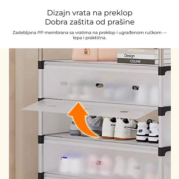 Metalna polica za cipele sa 6 pregrada