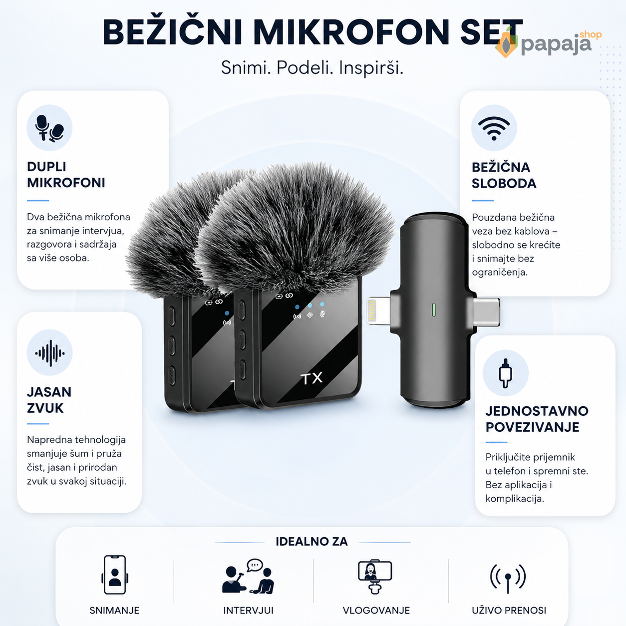 Bežični Mikrofon Set F15-2 — slika 3