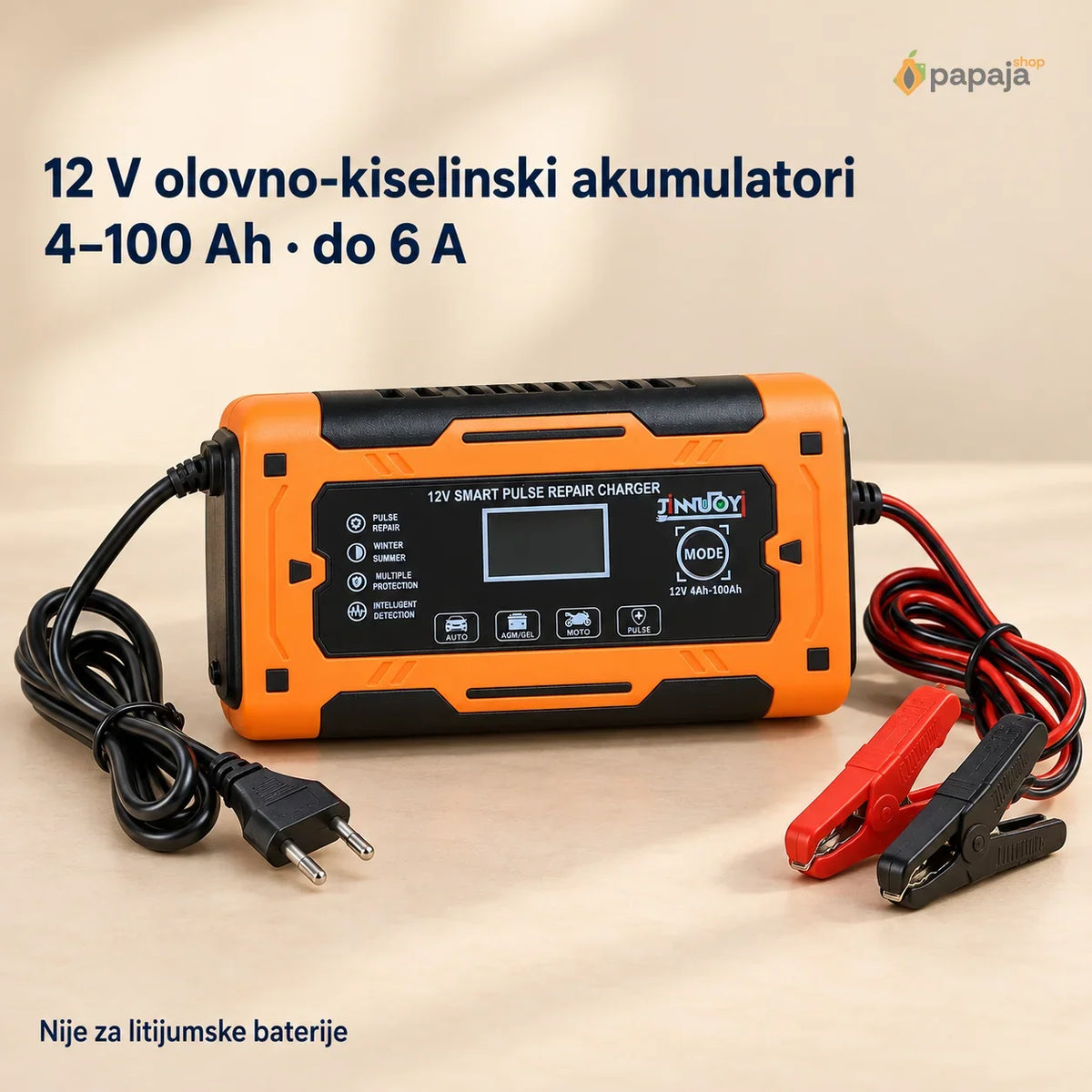 Pametni punjač akumulatora 12 V 6 A – NY-12-B | Papaja Shop