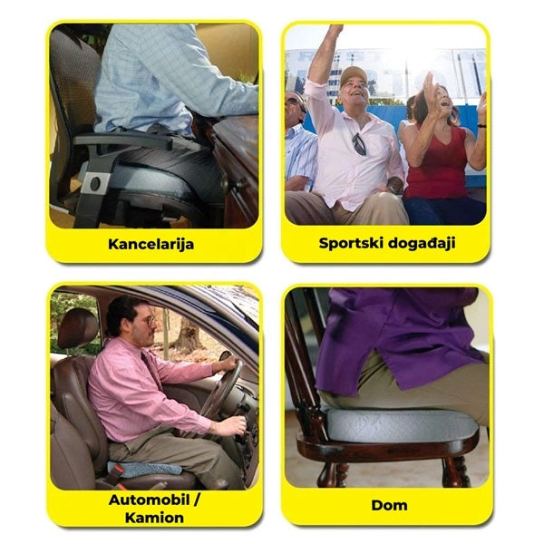 Ortopedski jastuk za sedenje od bambusa i memorijske pene