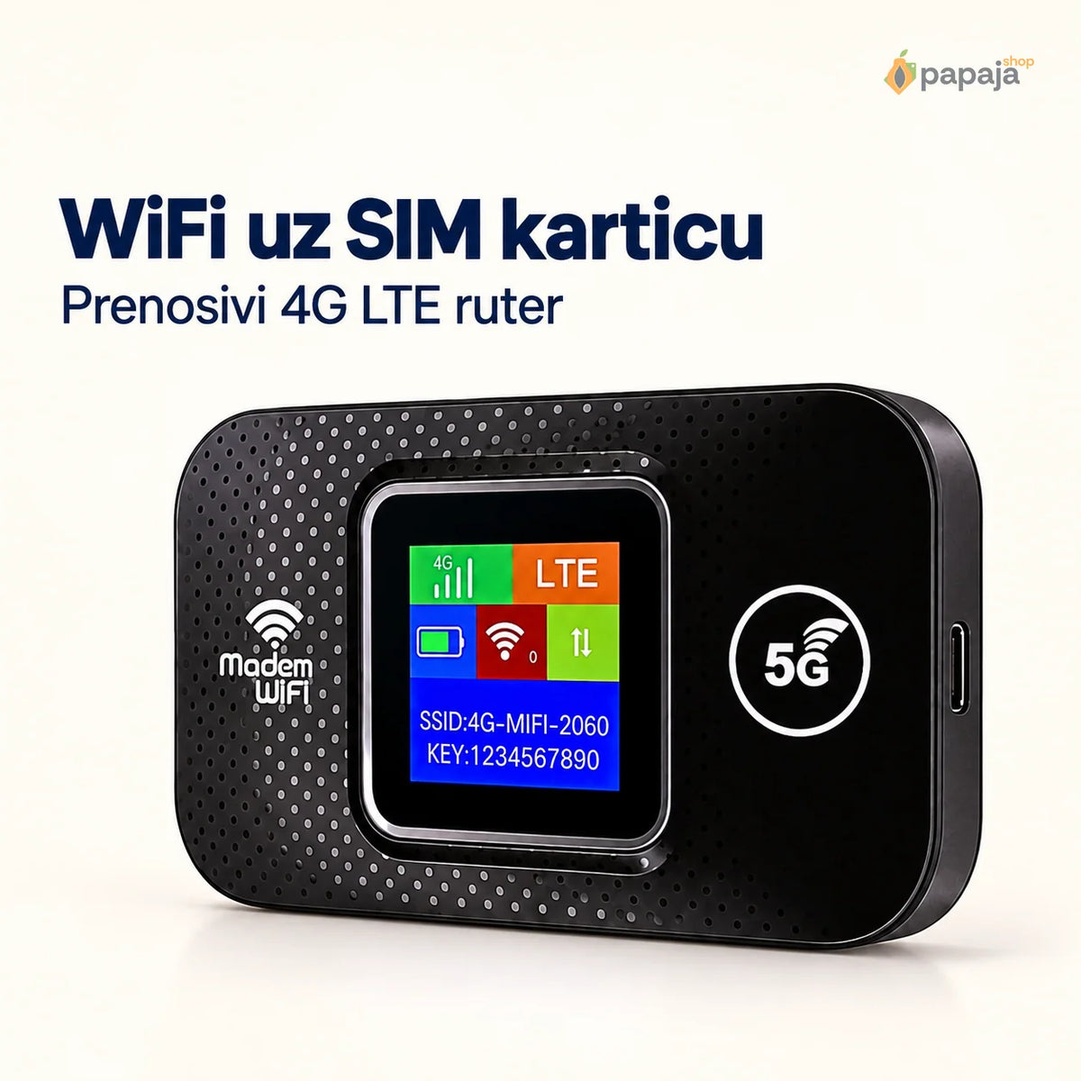Prenosivi 4G LTE WiFi ruter — izgled uređaja | Papaja