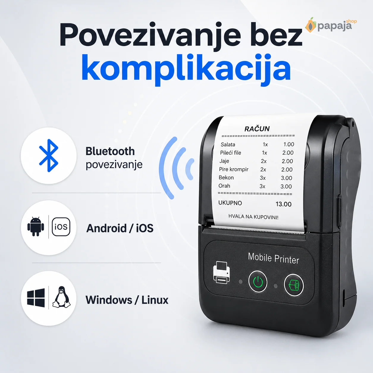 Prenosivi Termalni Štampač 58mm | Papaja Shop
