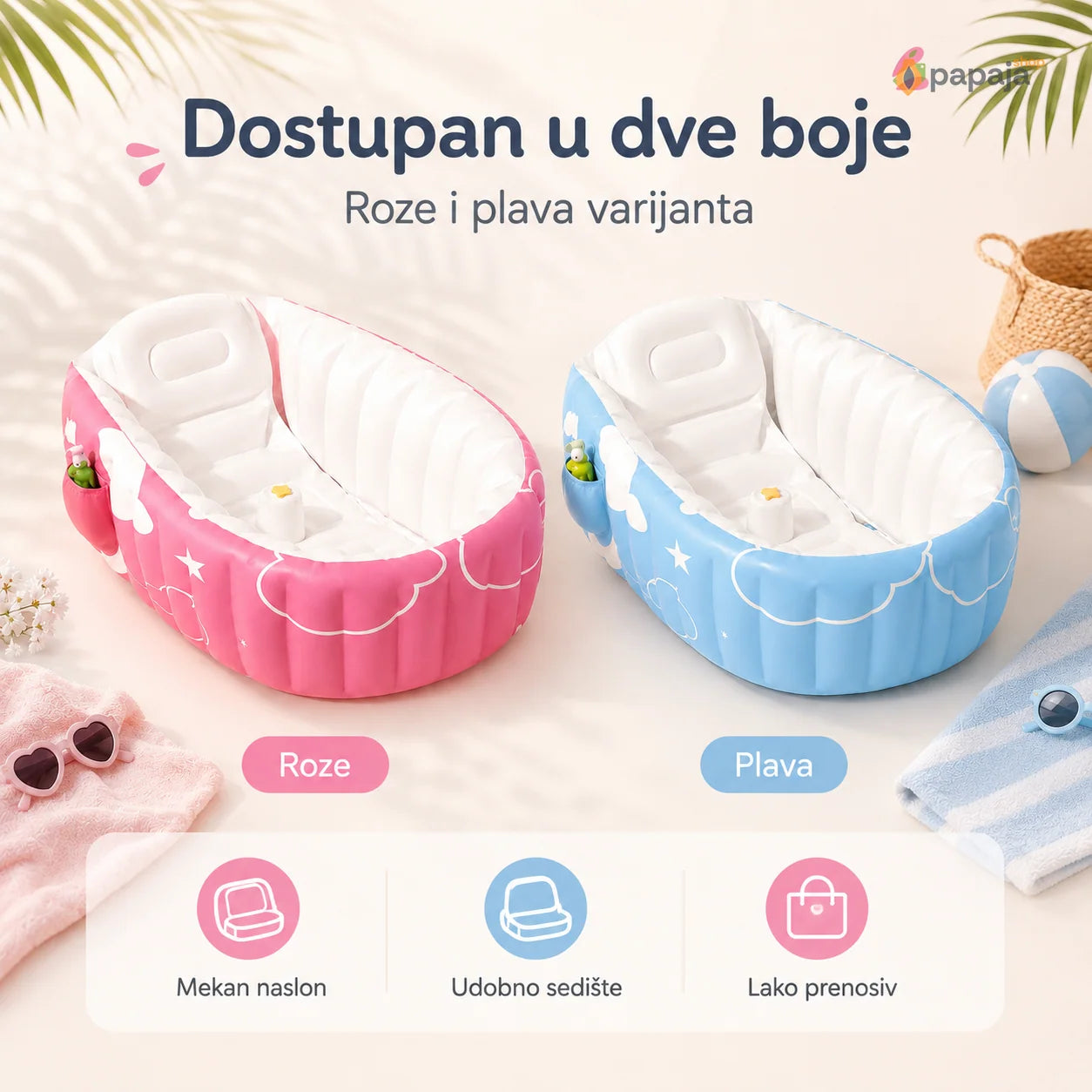 Rasklopiva Mini Kada Za Bebe Sa Jastukom | Papaja Shop
