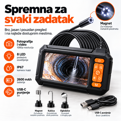 Inspekcijska Endoskopska Kamera sa Ekranom